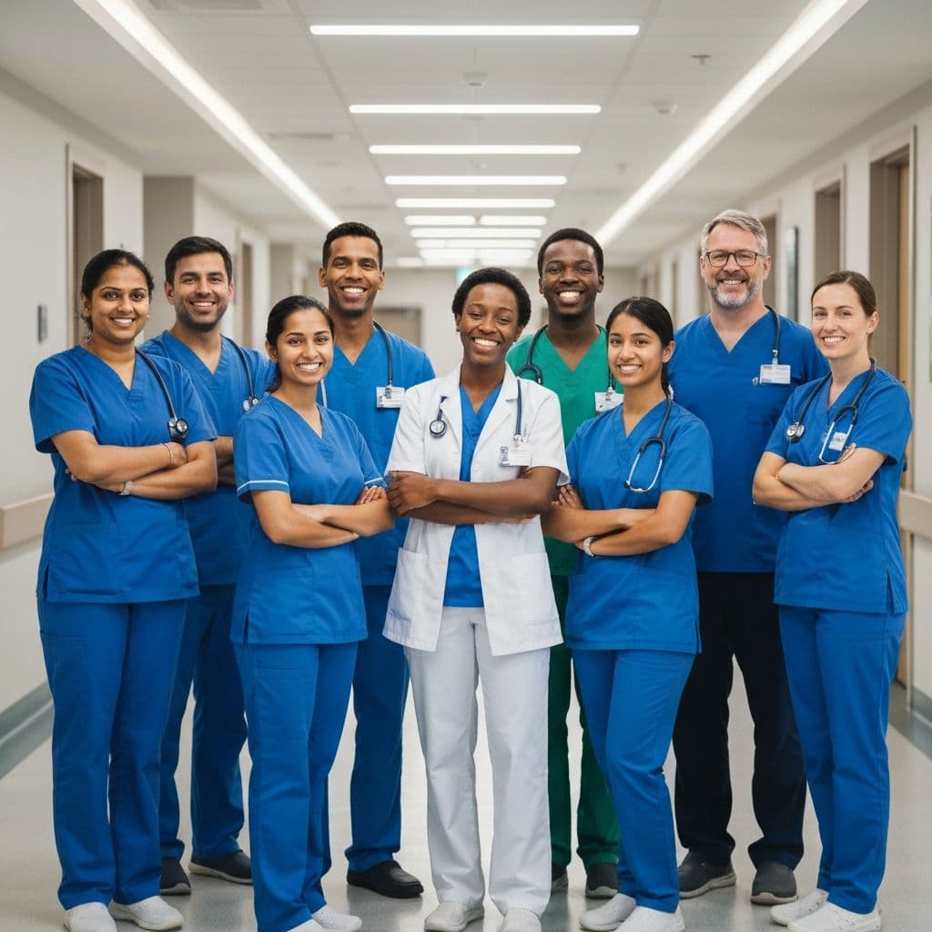 Healthcare professionals collaborating during a care planning meeting